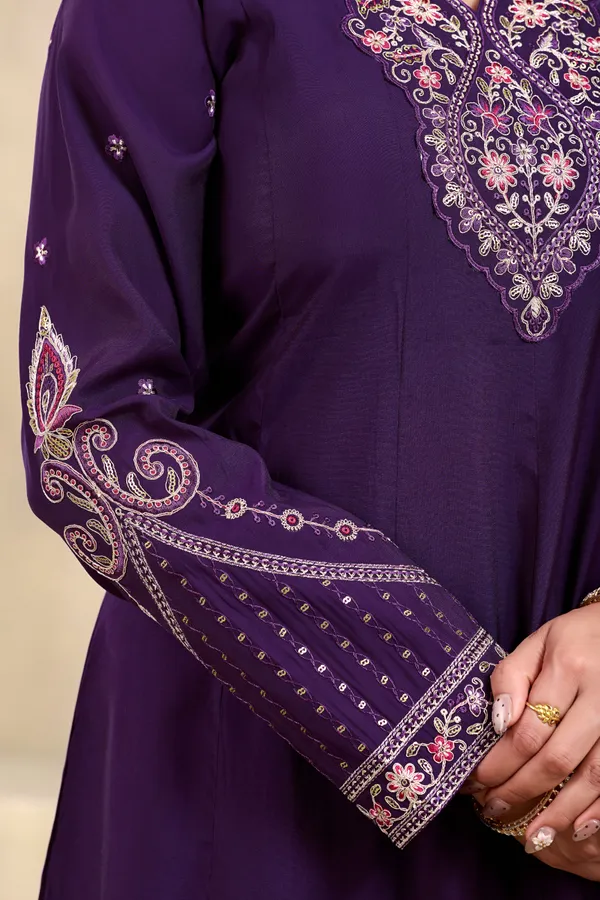 Purple_Roman_Silk_Kurta_Set_For_Women
