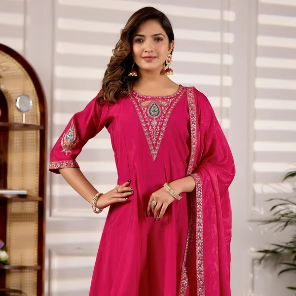 Magenta_Roman_Silk_Kurta_Set_With_Dupatta_For_Women