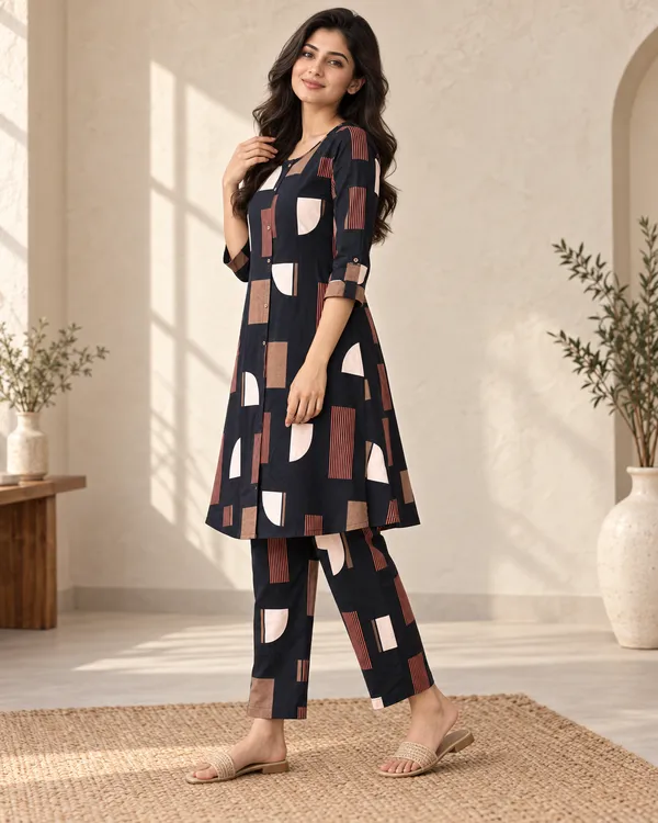 Multicolor_Heavy_Rayon_Kurta_Set_For_Women