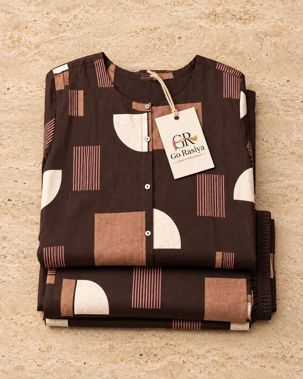 Brown_Heavy_Rayon_Straight_Kurta_Set_For_Women