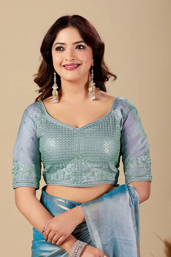 Blue_Fancy_Satin_Saree_With_Blouse_For_Women
