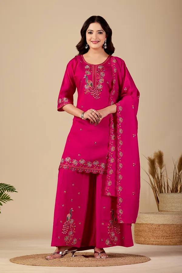 Pink_Roman_Silk_Straight_Kurta_Set_For_Women