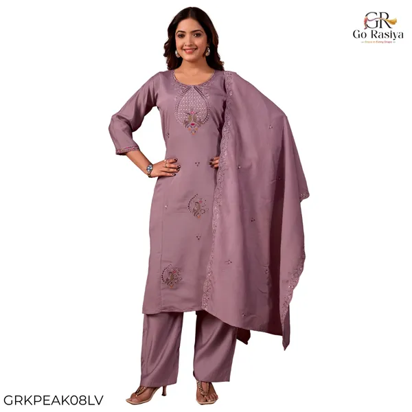 Mauve_Roman_Silk_Straight_Kurta_Set_For_Women