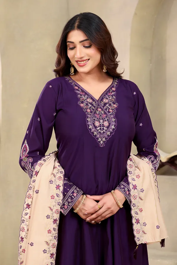 Purple_Roman_Silk_Kurta_Set_For_Women