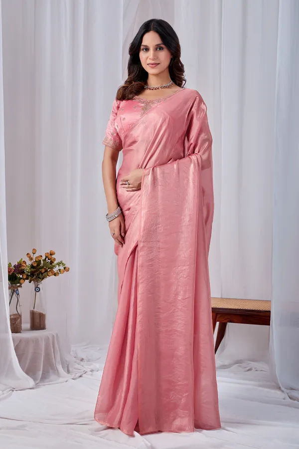 Pink_Fancy_Satin_Saree_With_Blouse_For_Women