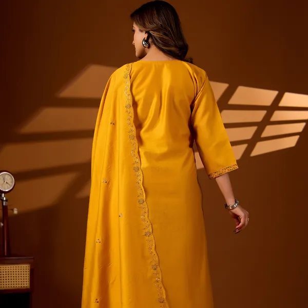 Mustard_Roman_Silk_Ethnic_Kurta_Set_For_Women