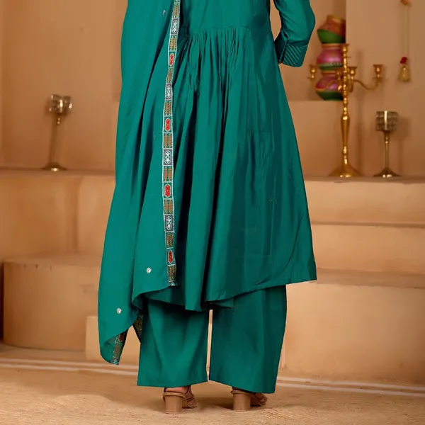 Teal_Roman_Silk_Anarkali_Suit_Set_For_Women