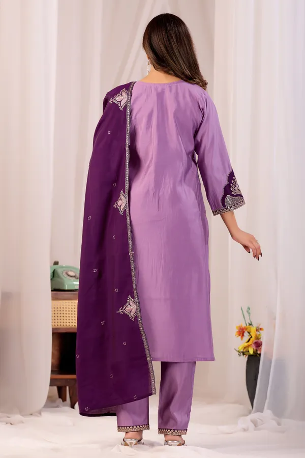 Purple_Roman_Silk_Straight_Kurta_Set_For_Women