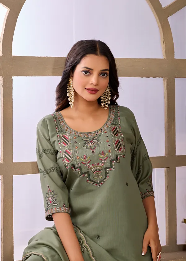 Olive_Green_Roman_Fancy_Lining_Ethnic_Suit_Set_For_Women