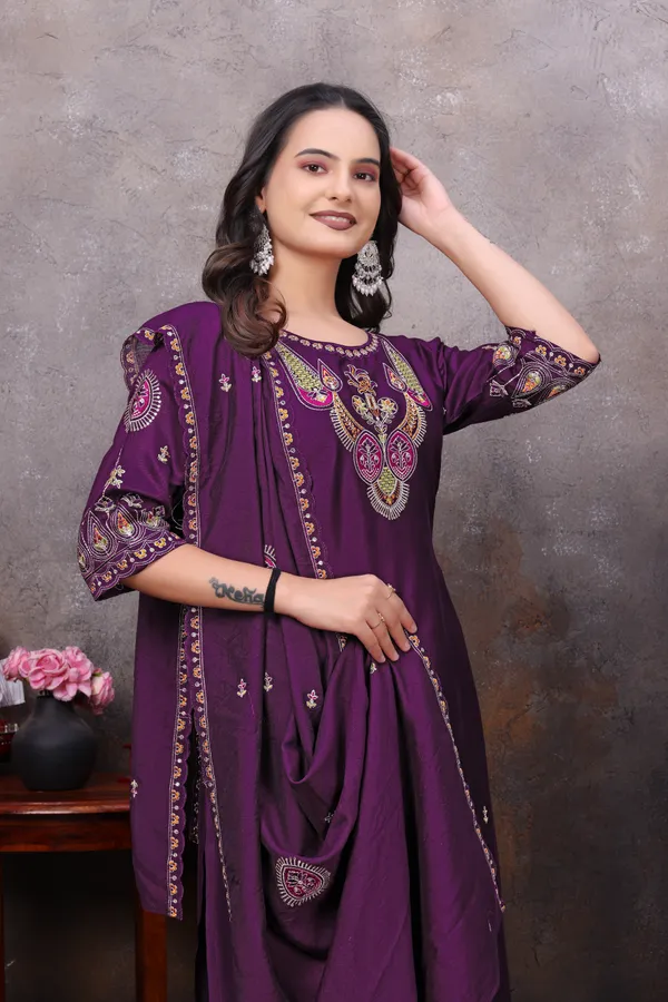 Purple_Gaji_Silk_Kurta_Set_For_Women