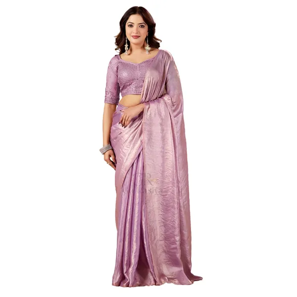 Lavender_Fancy_Satin_Saree_With_Blouse_For_Women