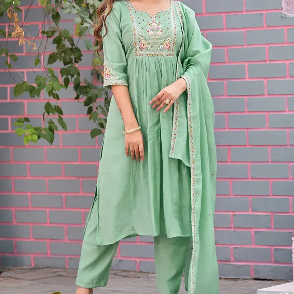 Green_Mal_Chanderi_Anarkali_Suit_Set_For_Women