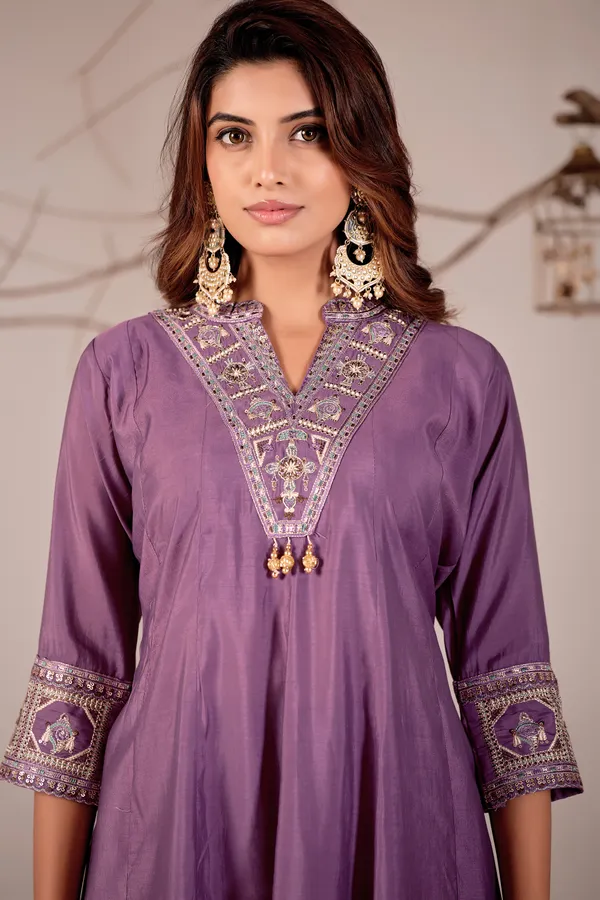 Purple_Roman_Silk_Kurta_Set_For_Women