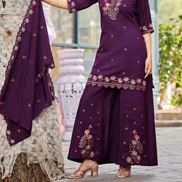 Purple_Roman_Silk_Ethnic_Kurta_Set_For_Women