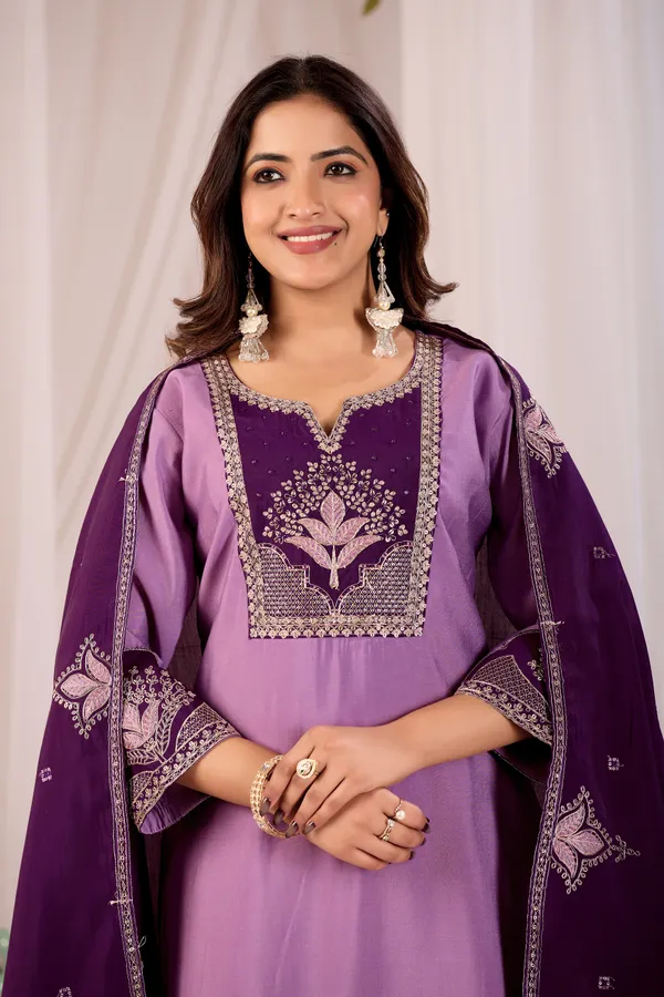 Purple_Roman_Silk_Straight_Kurta_Set_For_Women