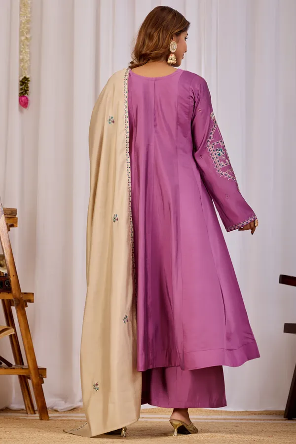 Purple_Two_Tone_Roman_Silk_Anarkali_Suit_Set_For_Women