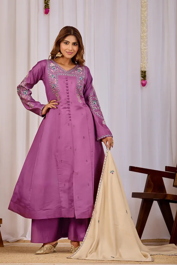 Purple_Two_Tone_Roman_Silk_Anarkali_Suit_Set_For_Women