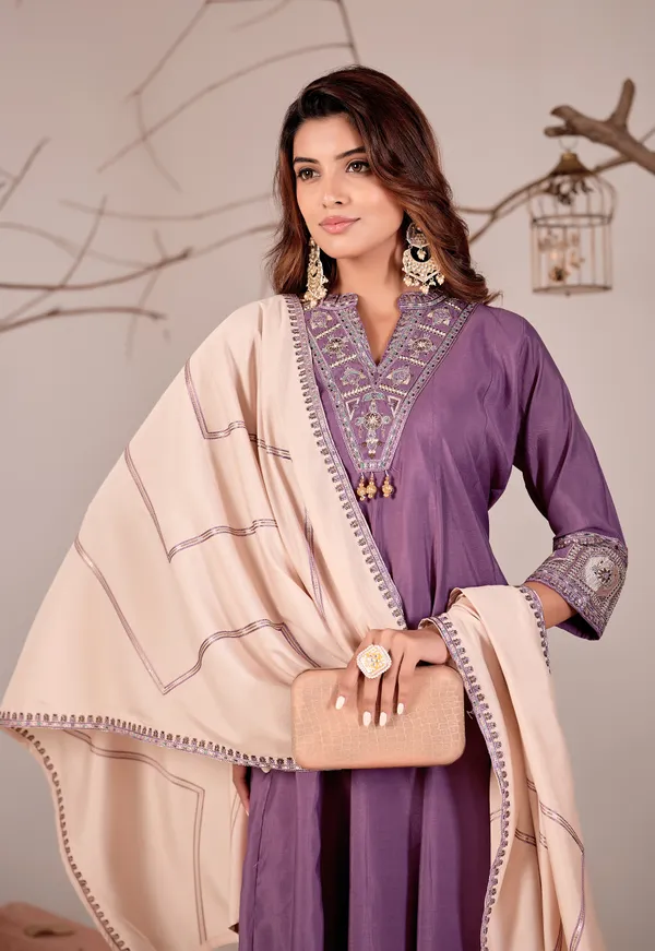 Purple_Roman_Silk_Kurta_Set_For_Women