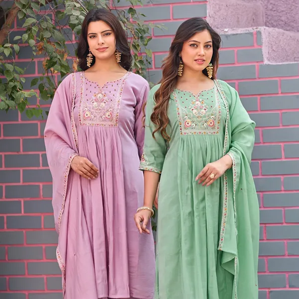 Green_Mal_Chanderi_Anarkali_Suit_Set_For_Women