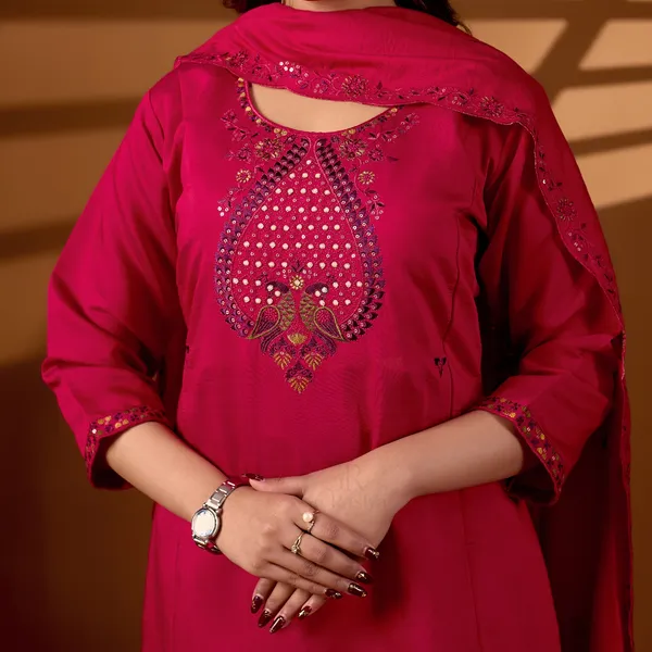 Magenta_Roman_Silk_Straight_Kurta_Set_With_Dupatta_For_Women
