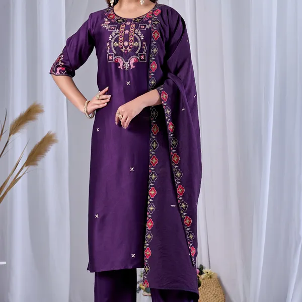 Purple_Gaji_Cotton_Straight_Suit_Set_For_Women