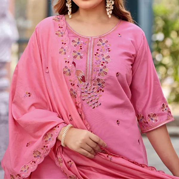 Pink_Roman_Silk_Straight_Kurta_Set_For_Women