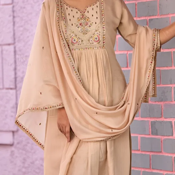 Beige_Mal_Chanderi_Anarkali_Kurta_Set_For_Women