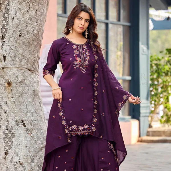 Purple_Roman_Silk_Ethnic_Kurta_Set_For_Women