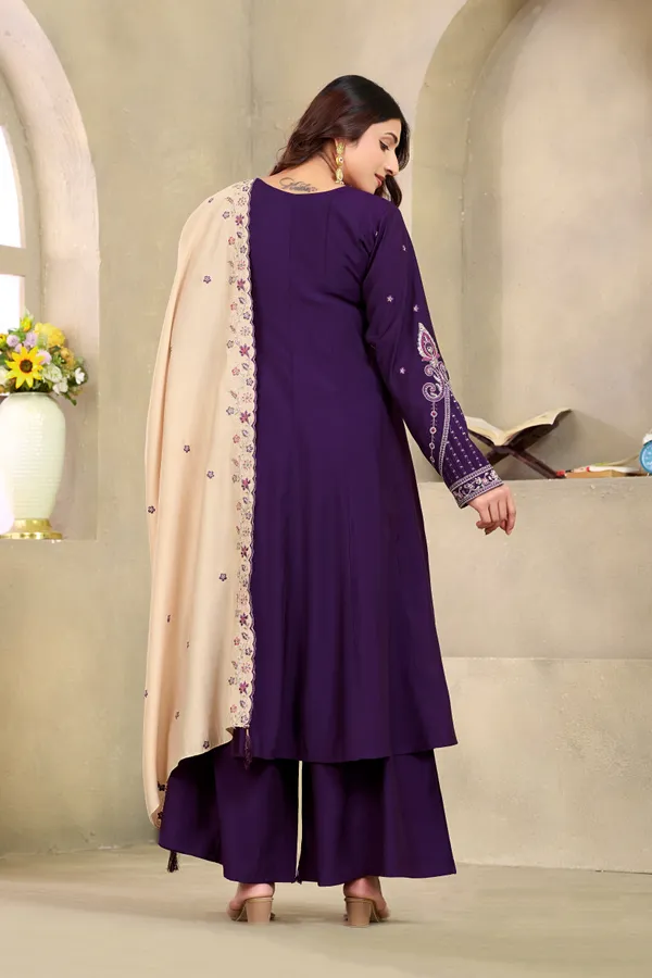 Purple_Roman_Silk_Kurta_Set_For_Women
