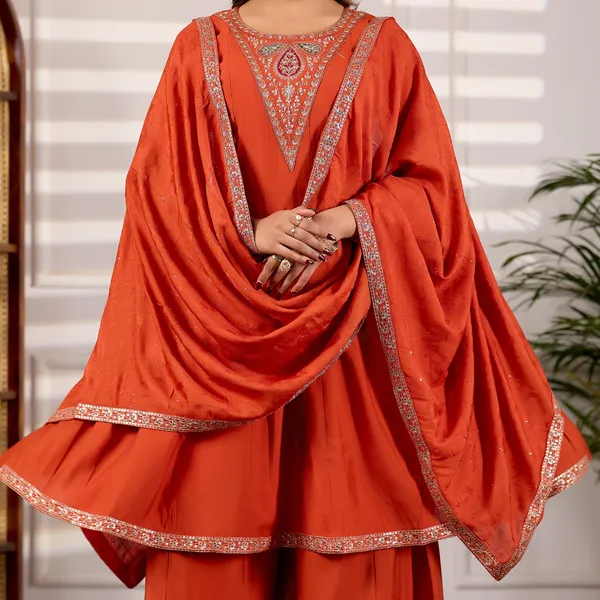 Orange_Roman_Silk_Ethnic_Suit_Set_For_Women