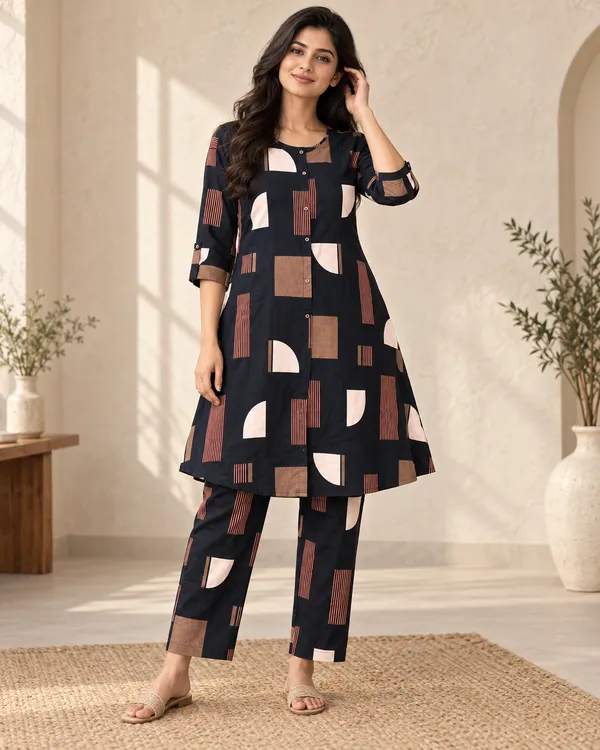 Multicolor_Heavy_Rayon_Kurta_Set_For_Women