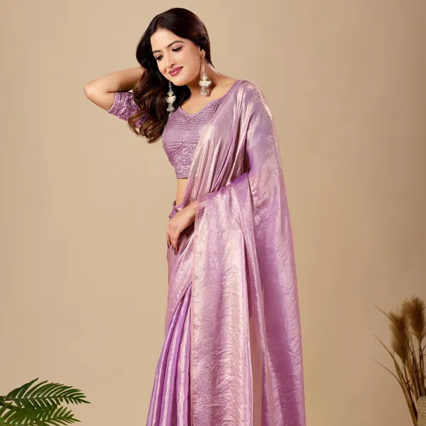 Lavender_Fancy_Satin_Saree_With_Blouse_For_Women