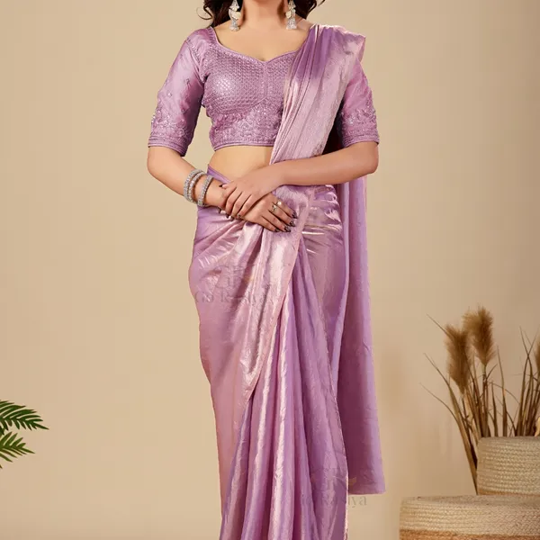 Lavender_Fancy_Satin_Saree_With_Blouse_For_Women