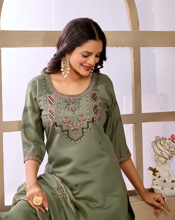 Olive_Green_Roman_Fancy_Lining_Ethnic_Suit_Set_For_Women