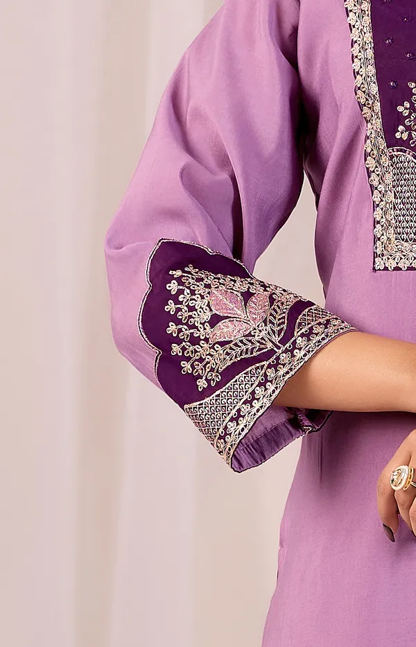 Purple_Roman_Silk_Straight_Kurta_Set_For_Women