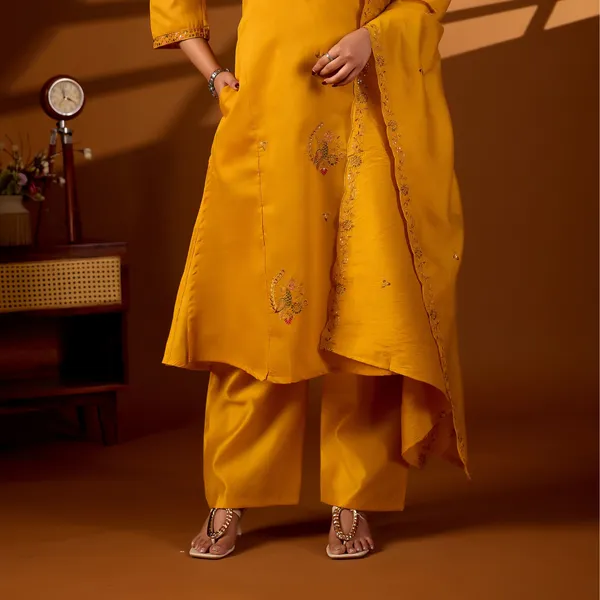 Mustard_Roman_Silk_Ethnic_Kurta_Set_For_Women