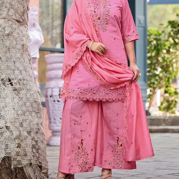 Pink_Roman_Silk_Straight_Kurta_Set_For_Women