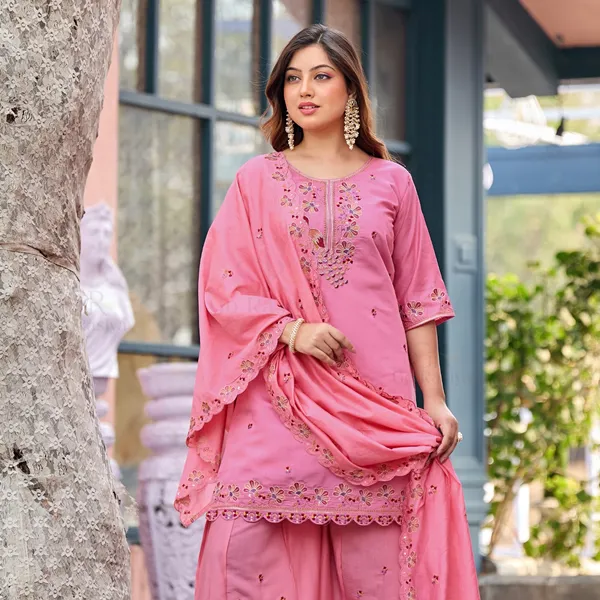 Pink_Roman_Silk_Straight_Kurta_Set_For_Women