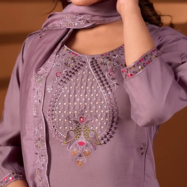 Mauve_Roman_Silk_Straight_Kurta_Set_For_Women