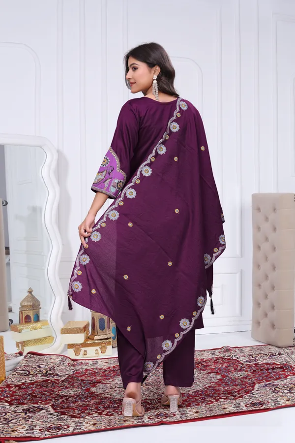 Purple_Gaji_Silk_Straight_Kurta_Set_For_Women