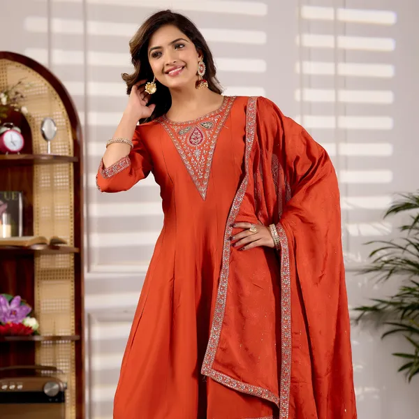 Orange_Roman_Silk_Ethnic_Suit_Set_For_Women
