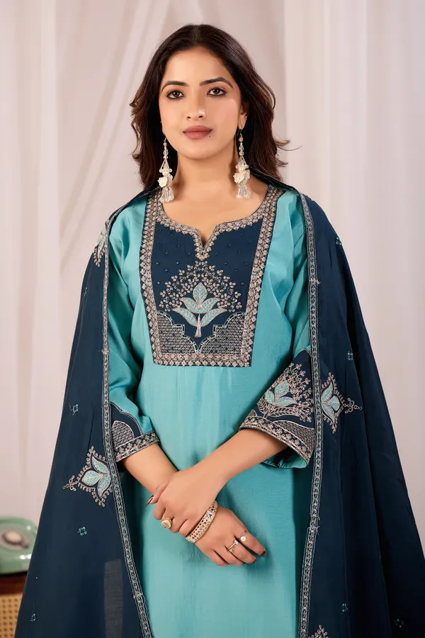 Aqua_Roman_Silk_Straight_Kurta_Set_For_Women