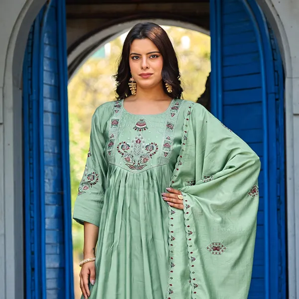 Mint_Green_Roman_Silk_Kurta_Set_For_Women