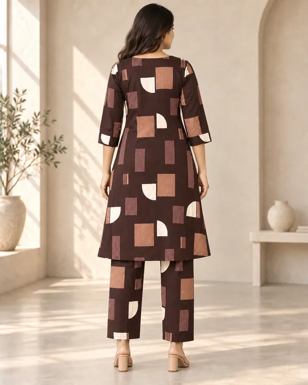 Brown_Heavy_Rayon_Straight_Kurta_Set_For_Women