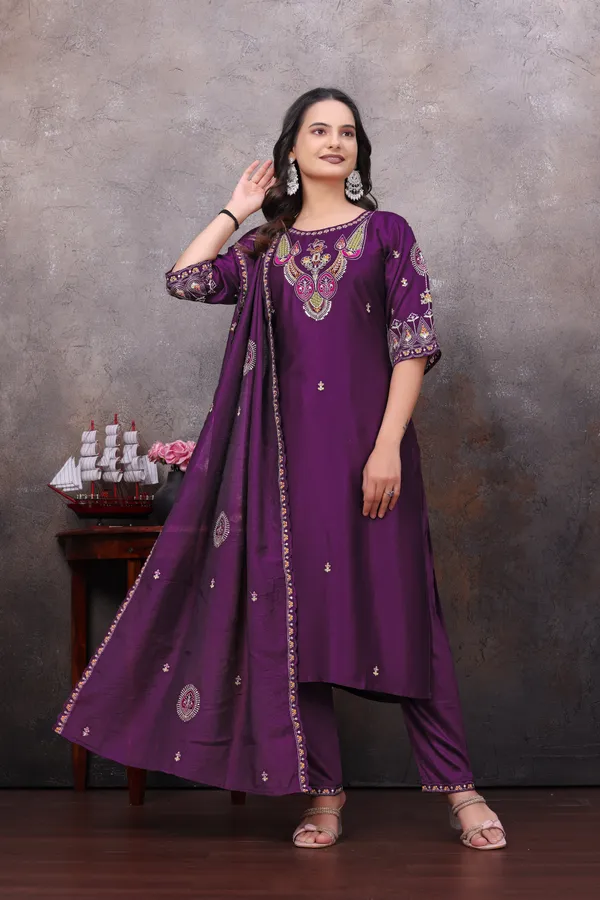 Purple_Gaji_Silk_Kurta_Set_For_Women