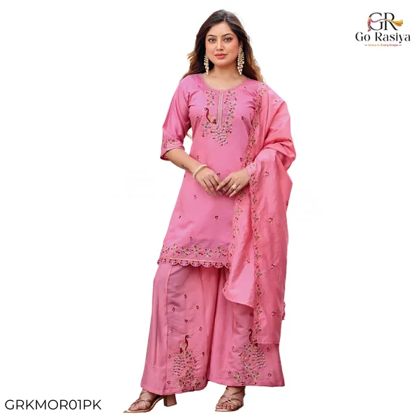 Pink_Roman_Silk_Straight_Kurta_Set_For_Women
