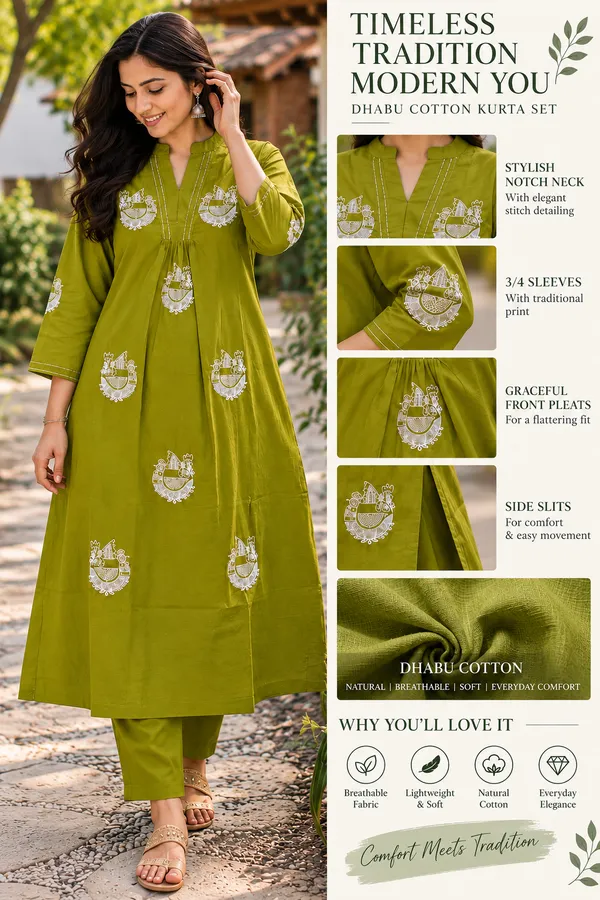 Green_Dabu_Cotton_Straight_Kurta_Set_For_Women