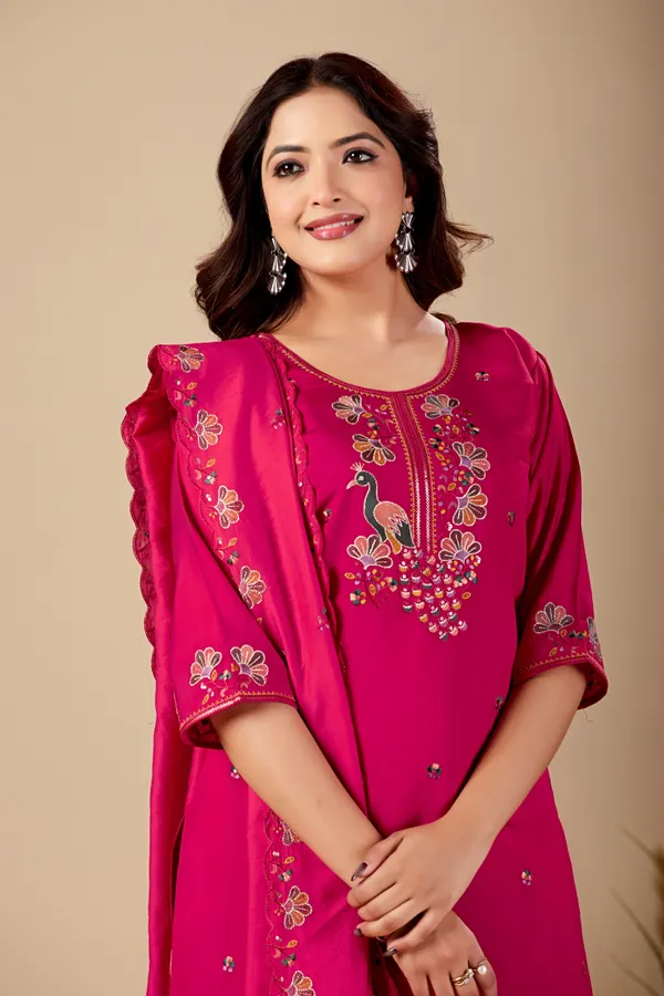 Pink_Roman_Silk_Straight_Kurta_Set_For_Women