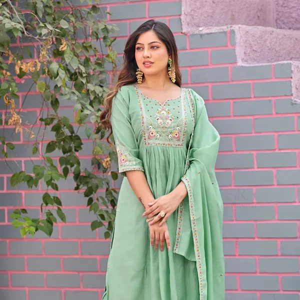 Green_Mal_Chanderi_Anarkali_Suit_Set_For_Women