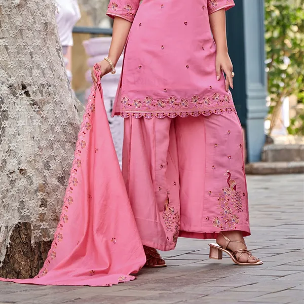 Pink_Roman_Silk_Straight_Kurta_Set_For_Women